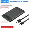 2,5-calowa obudowa na dysk twardy USB 3.1/2.0 Type C, obudowa na dysk SSD SATA, obudowa na zewnętrzny dysk twardy SSD lub HDD do notebooka