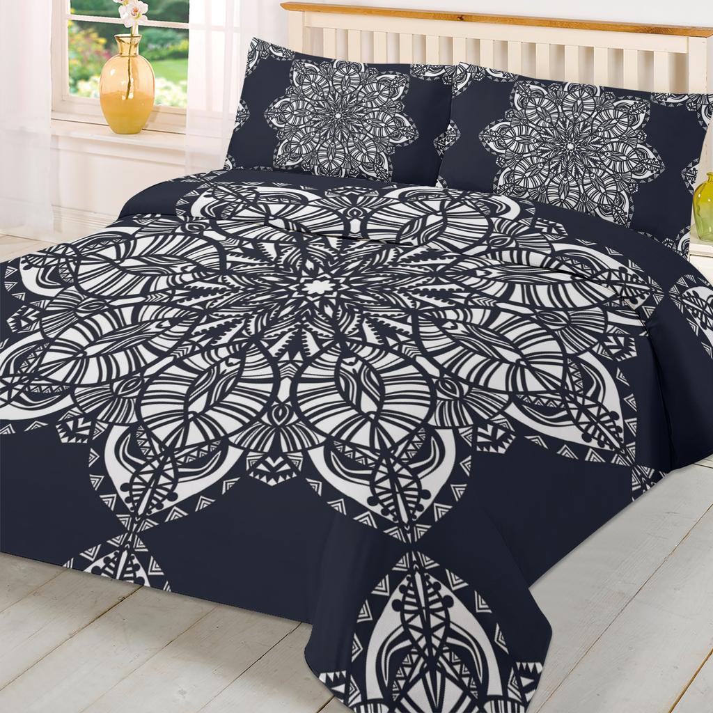 Mandala Abstract Flower 3pcs Bedding Set For Double Bed Home Textile Duvet Cover Quilt Cover Pillowcase