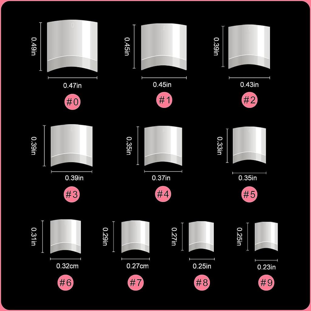 Faux-ongles courts en acrylique transparents, 500 pièces, pointes artificielles courtes pour manucure Nail Art à faire soi-même, avec boîte