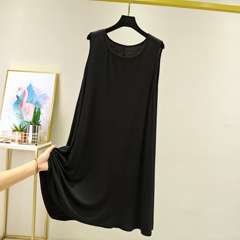 Plus Size Summer Modal Maternity Sleeveless Mid-Length Swing Dress