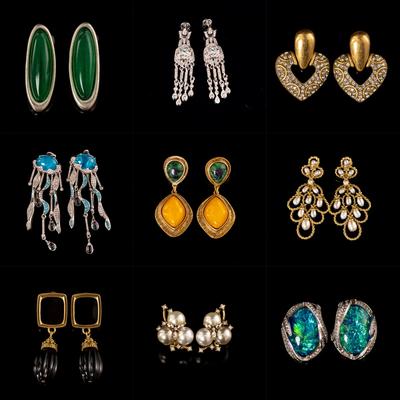 Medieval 25 Winter French Retro Earrings Collection Temperament Premium Copper Alloy Gold Plated Earrings