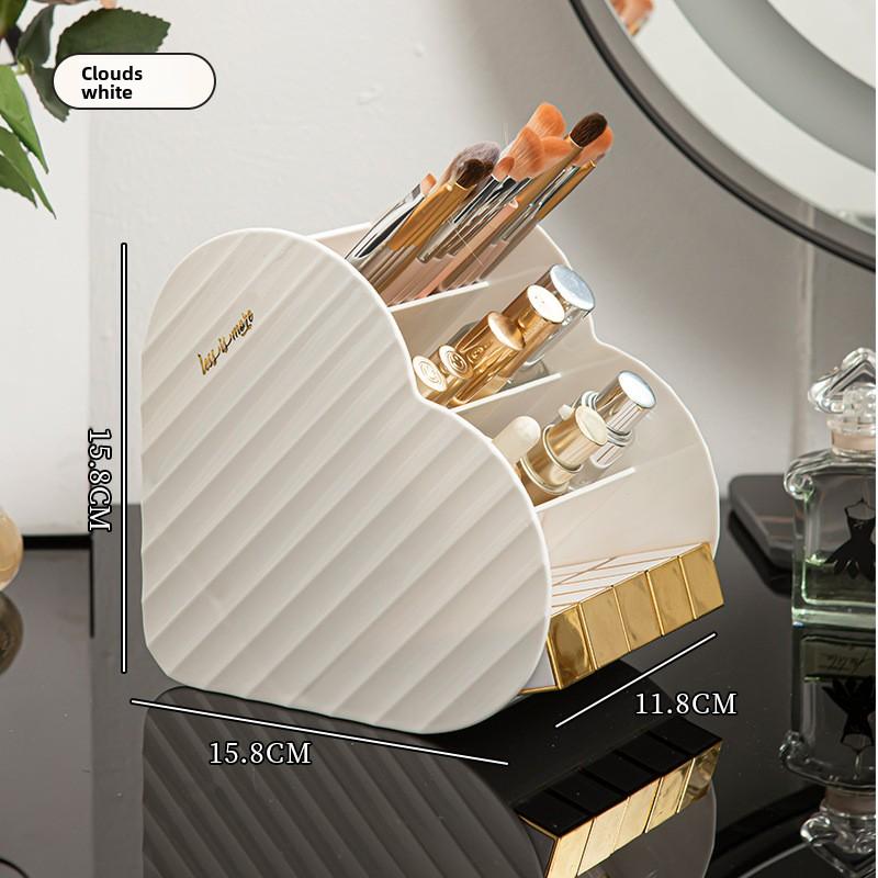 

Makeup Brush Storage Holder, Transparent Compartments for Dressing Table, Slanting Eyebrow Pencil Organization Box, Desktop Pen Holder белый