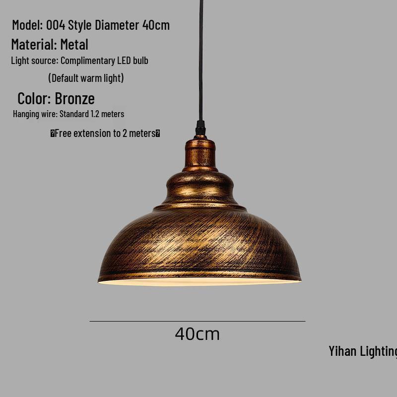 Modern Nordic Single-Head Pendant Light for Hotels, Bars, and Restaurants - Industrial Retro Style Lampshade.