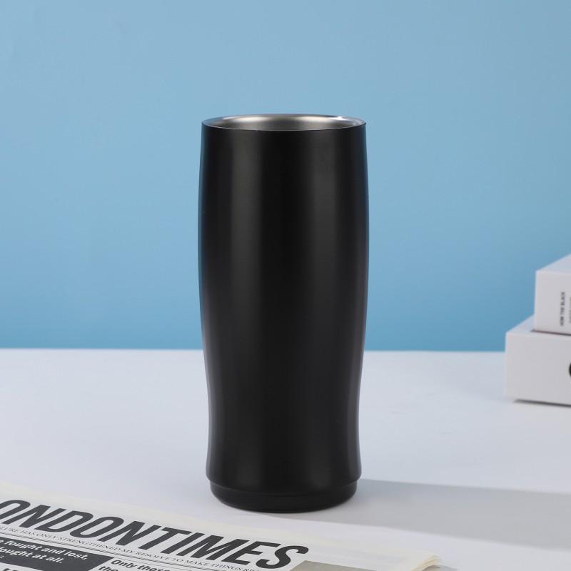 304 Stainless Steel Vacuum Insulated Travel Mug 20oz Oval Car Cup Portable Thermos Office Outdoor Commute