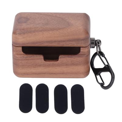 Earbuds Case Cover Walnut Wood Hand Polished Wireless Earbuds Protective Cover for Sennheiser