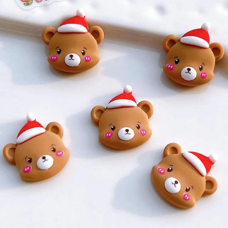 10 Stück Neue Niedliche Mini-Weihnachtsserie Flache Rückseite Harz-Cabochons Scrapbooking DIY Schmuck Handwerk Dekoration Zubehör