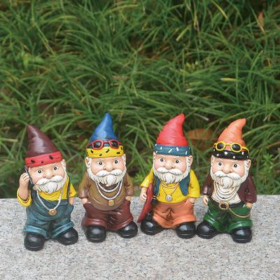Dwarf Garden Ornaments White Beard Old Man Statue Resin Funny Lawn Ornaments and Statues Gnomes