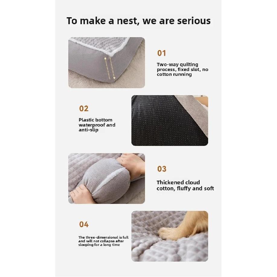 Luxury Winter Warm Large Dog Sofa Bed Dog Kneel Cat Mats House Cushion Pet Sleeping Sofa Beds Mat for Large and Small Dog