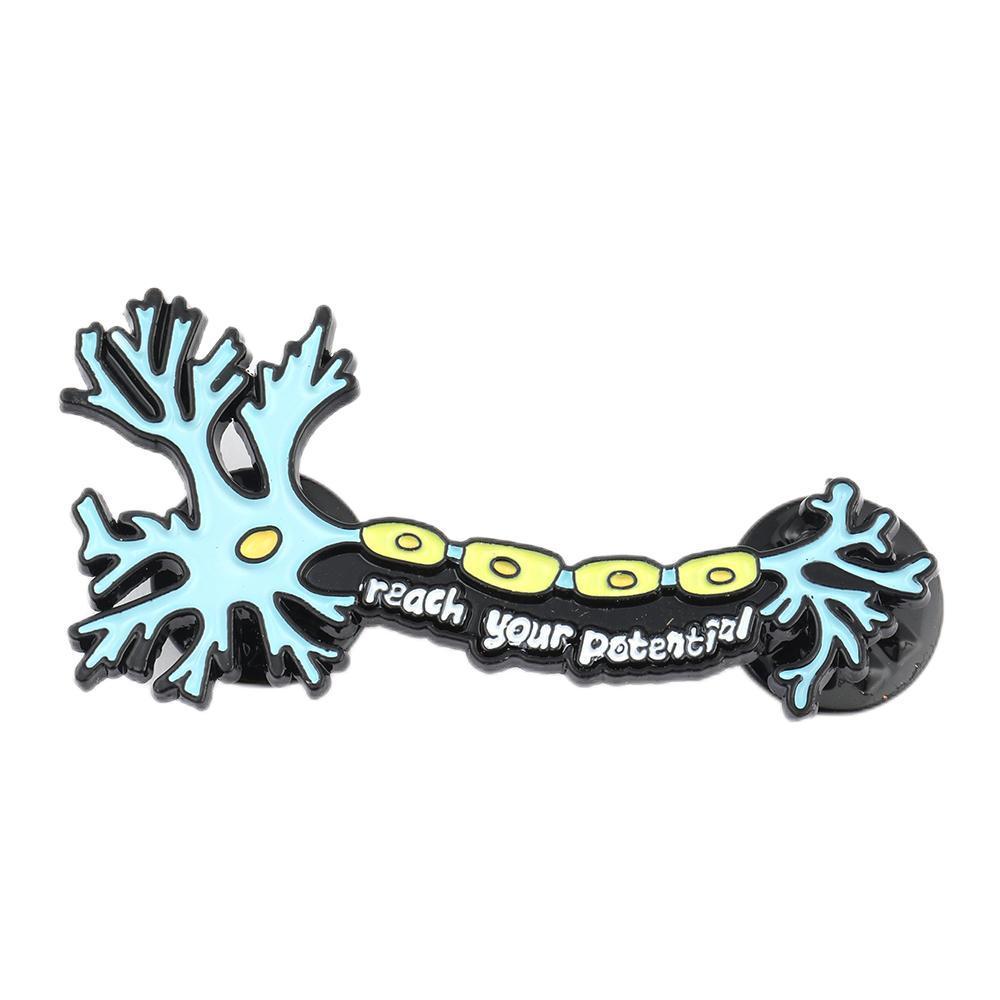 

Эмалевая булавка нейронной клетки: Раскройте свой потенциал — научная брошь с европейскими и американскими буквами