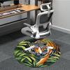 1pc Tiger Jungle Print Chair Carpet for Office, Round Non Slip Durable Large Size Office Carpet, Suitable for Office