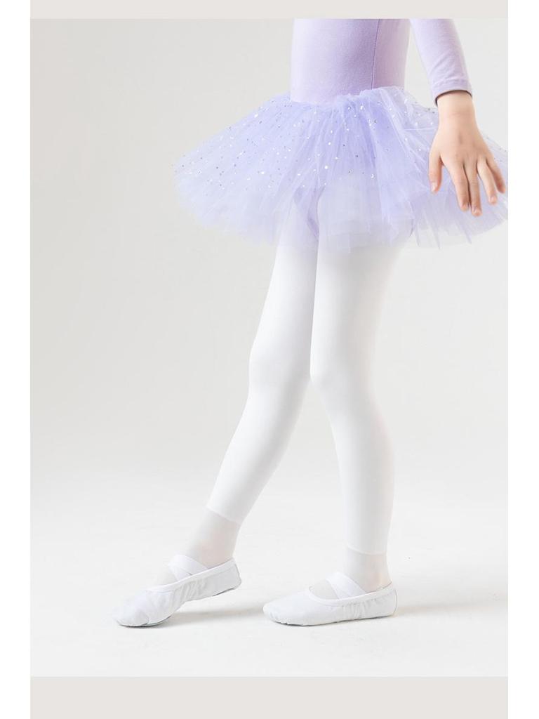 Barnens Vår & Höst Vita Fleece Dansleggings och Strumpor