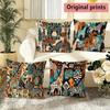 Boho African Wildlife Print Pillow Covers Pattern Cushion Cover Suitable for Sofa Bedroom Car Pillow Cover