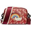 New Camera Canvas With Leather Camera Bags Shoulder Bag Crossbody Bag Small Size Women's Red 79369-V5PES