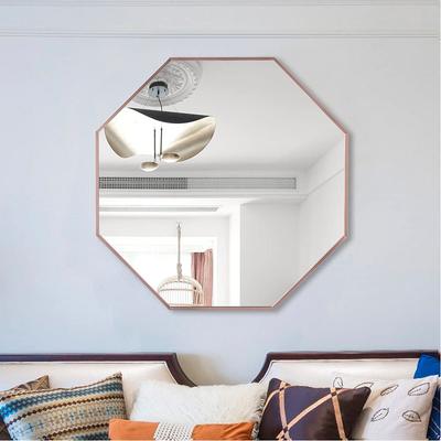 Mirror Workshop Mirror Octagon Wall Hanging Stylish Feng Shui Good Luck Shatterproof Rose Milo's 4545CM (45x45cm, Gold)