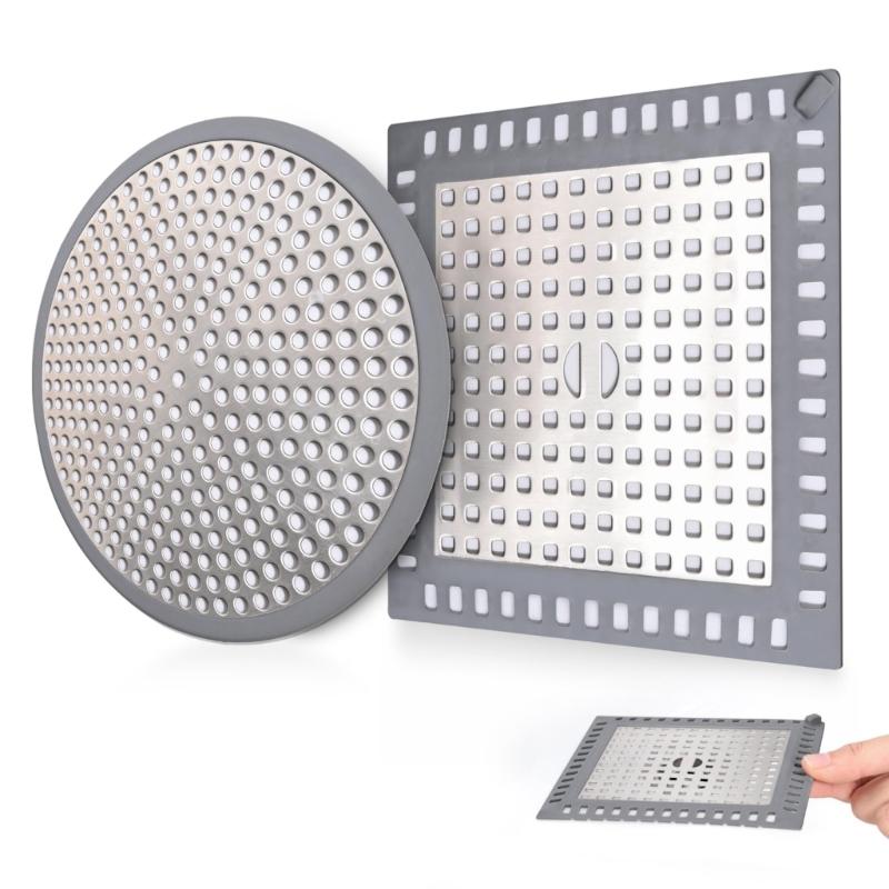 Shower Strainer Rustproof Metal Drain Cover Heavy Gauge Metal Shower Strainer Simple Installs for Hair & Debris Control