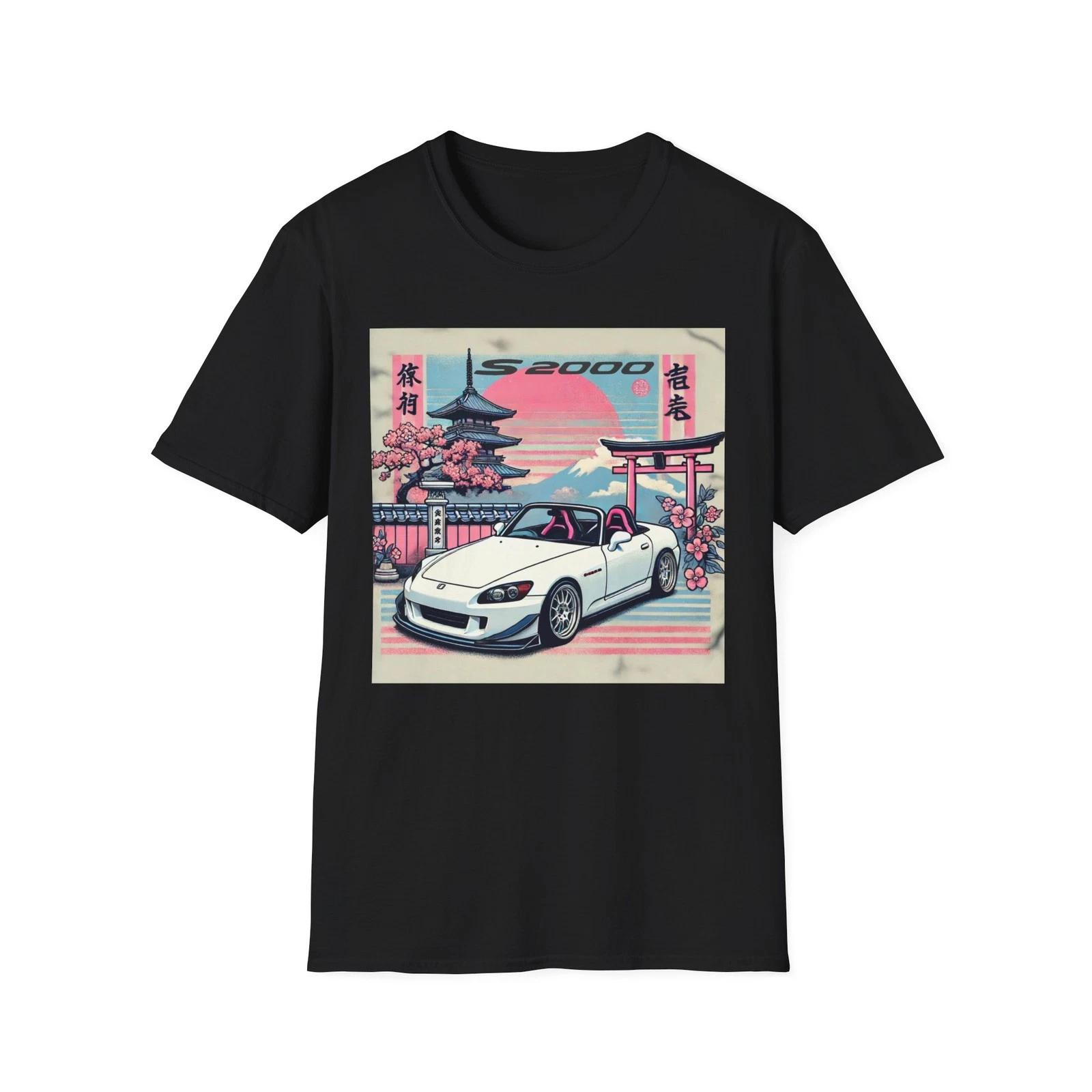 S2000 JDM Japanese Pagoda Torii Cherry Blossom Mt Fuji Graphic T-Shirt XXXXL