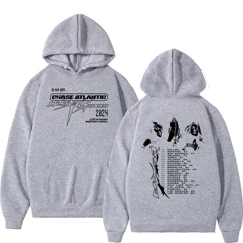 Chase Atlantic Lost In Europe And UK Tour Hot Sale Of The Season Men's Hoodie Geometric Pattern Oversized Long Sleeve Round N...