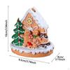 Christmas Gingerbread House Figurine Snow Resin Crafts Decor for