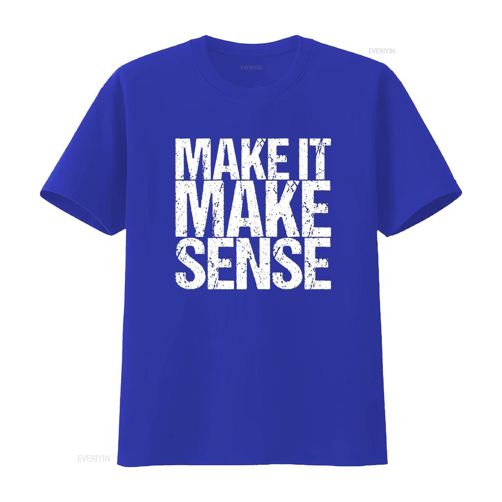 Make It Sense T Shirt Vintage Washed Breathable Top For Everyday Wear Homme Comfortable Soft Versatile Graphic Stylish