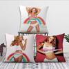 Singer M-Mariah Carey Rainbow Decoration Room Home Sofa Living Office Car Nordic Simplicity Pillow Cover