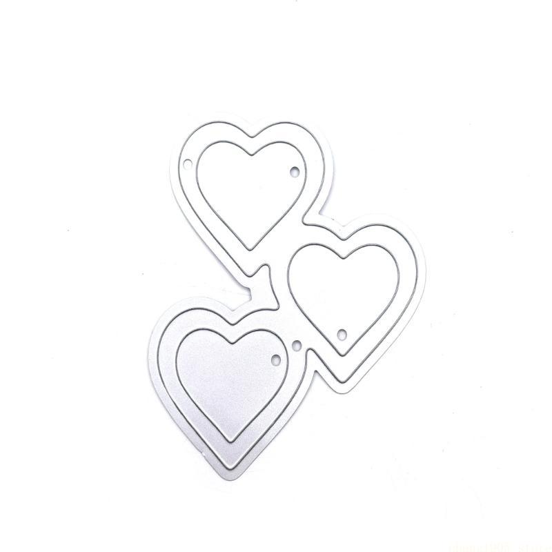 QX2E Heart Cutting Dies Embossing Stencils Cards Decorations Wedding Metal Die Cuts