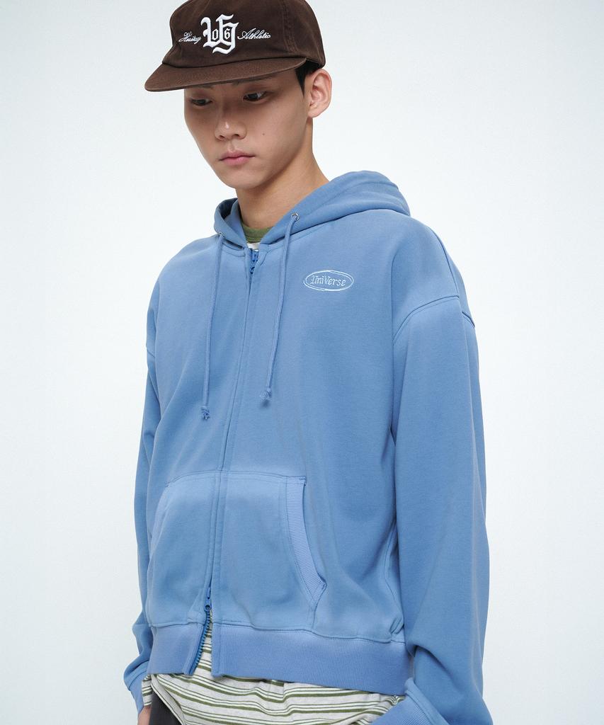 Universe Garment Spray Zip-Up Hoodie_Blue