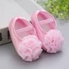 Newborn Baby Girls 1PC Hair Belt + Flowers Applique Soft Sole Single Shoes