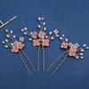 Mori pearl hairpin women's antique Hanfu hair accessories hand-woven ceramic flower hairpin U-clip hair accessories