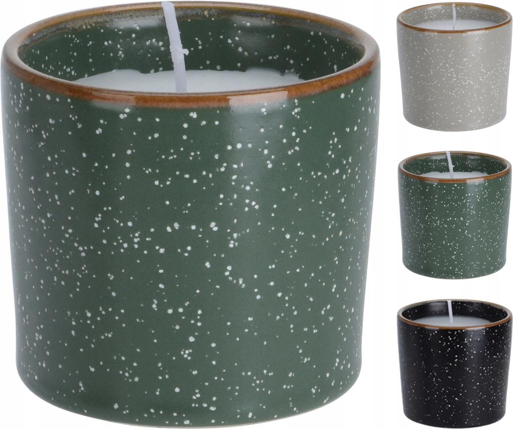 Decorative paraffin candle in stoneware 6 x 7 cm