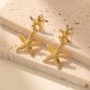 Simple Starfish Ear Studs Exaggerated Starfish Dangle Earring for Summers Holiday