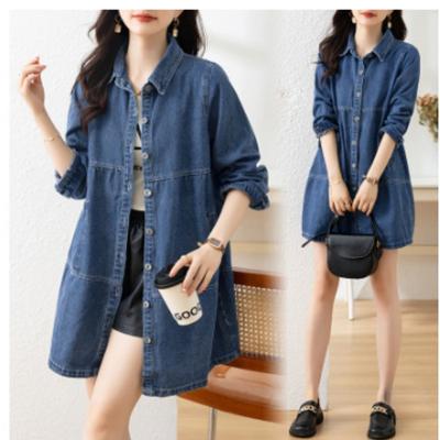 Women's Denim Shirt Jacket Spring and Autumn Thin Denim Jacket
