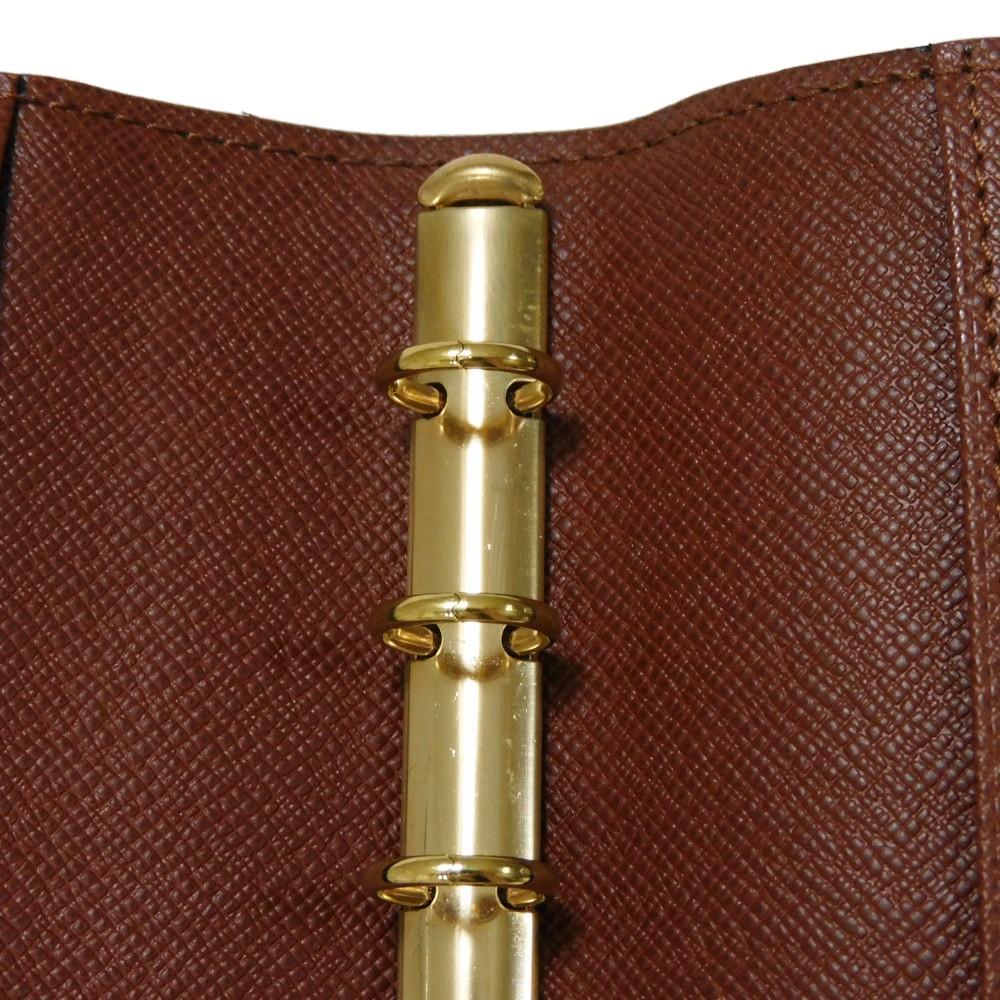 Used 12564 Agenda PM R20005 8001 LV Logo Flower Brown Diary 6-Hole Card Case Monogram Maroon Unisex from Japan AUTHENTIC