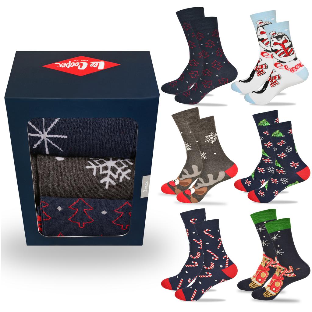 Lee Cooper Skarpety Damskie Świąteczne Ciepłe Długie 6 Sztuk