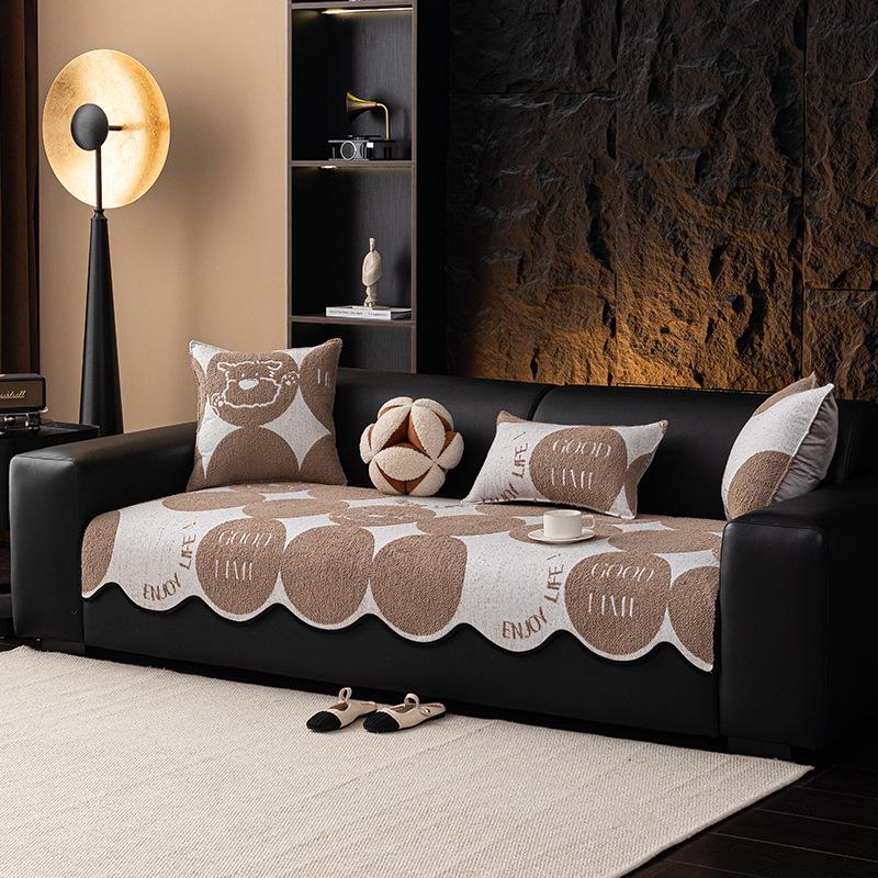 

New Special-Shaped Sofa Cushion, Universal In All Seasons, Advanced Sense, Thickened Non-Slip Fixed Straight Seat Cushion, Sofa Cover 90*70cm