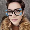 Color Matching Personalized Women's Fashion Glasses Transparent Lenses Retro Trend Suitable for Daily Travel Accessories