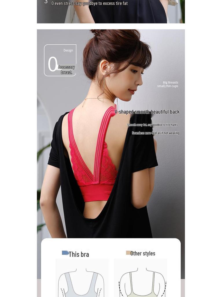 Women's Lace Bandeau Tank Top with Chest Pads - Plus Size Anti-Exposure Base Layer Bra