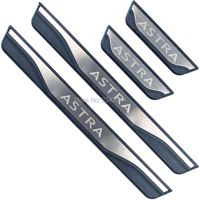 For 2014- Vauxhall Opel Astra H J K Mokka X Stainless Door Sill Kick Scuff Plate Pedal Protector Trim Car Styling Accessory