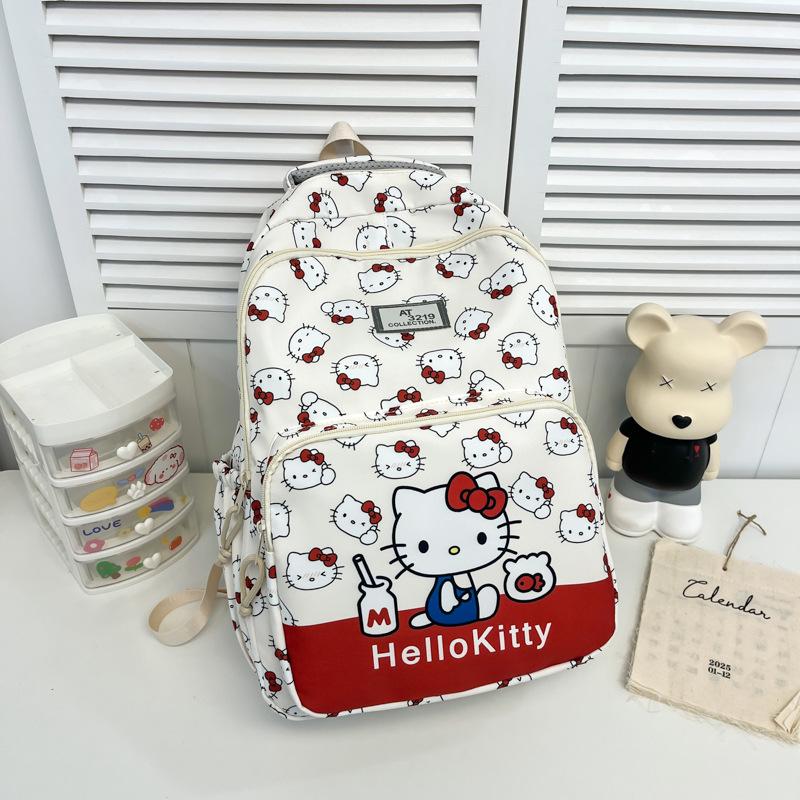 Schoolbag Large Capacity Hello Kitty Backpack Casual Cartoon Korean Version Cute Printed School Bag Lightweight Travel Backpack