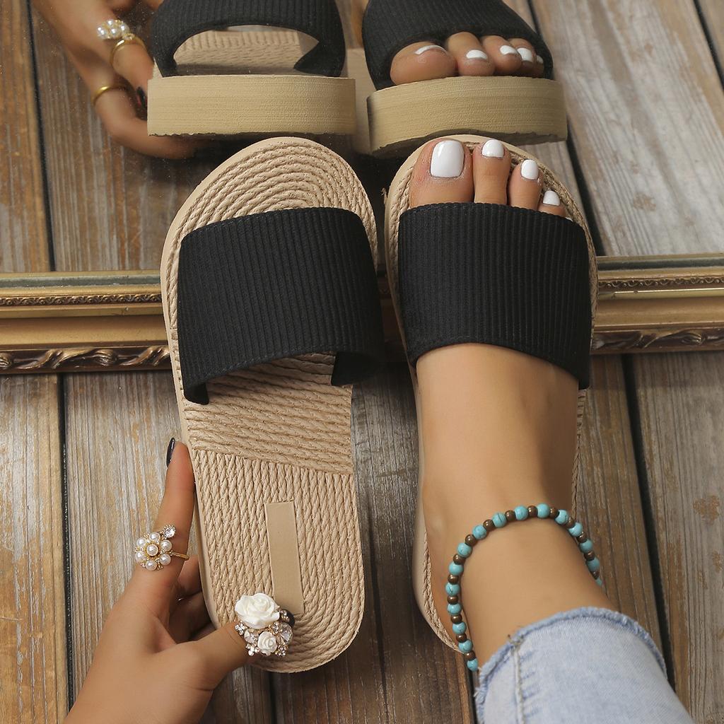 Imitation Wear Flipflops Fashion Outside Twine Bottom Womens Slippers Sandals Thick Sole Fashion Summer Slippers