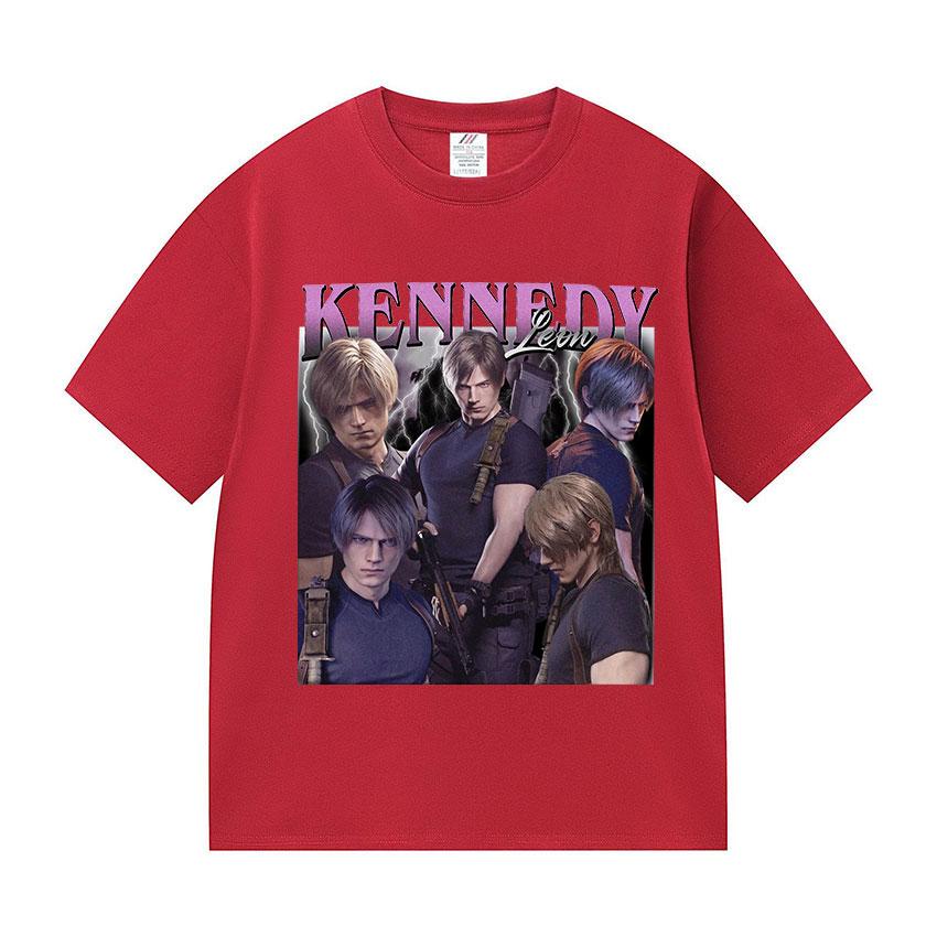 

Лимитированная футболка с ретро-графикой Леона С. Кеннеди, мужская мода, 100% хлопок, футболка с коротким рукавом, Y2k, унисекс, одежда Харадзюку, футболки S