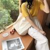 Shoulder Bag Embroidered Canvas Bag Capacity Shopping Cloth Bag Portable Simple and Fashionable
