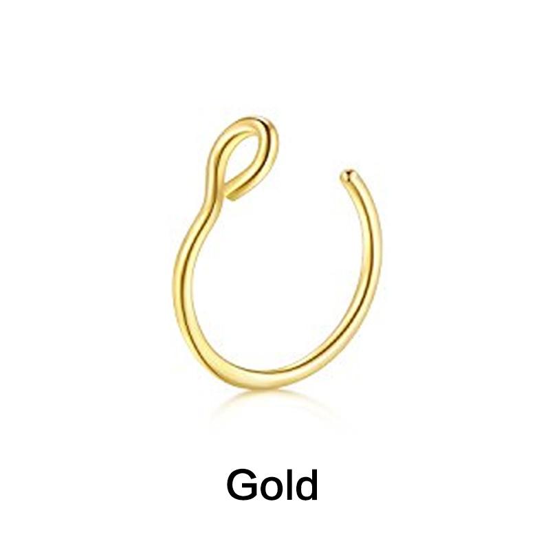 Clip On Fake Nose Ring 316L Stainless Steel Nose Stud Hoop Non Piercing Body Jewelry Nose Clip Non Piercing Nose Ring for Women