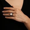 Gold Plated Zircon Open Ring Multicolor Geometric Square Ring Enamel Dripping Oil Ring  For Women