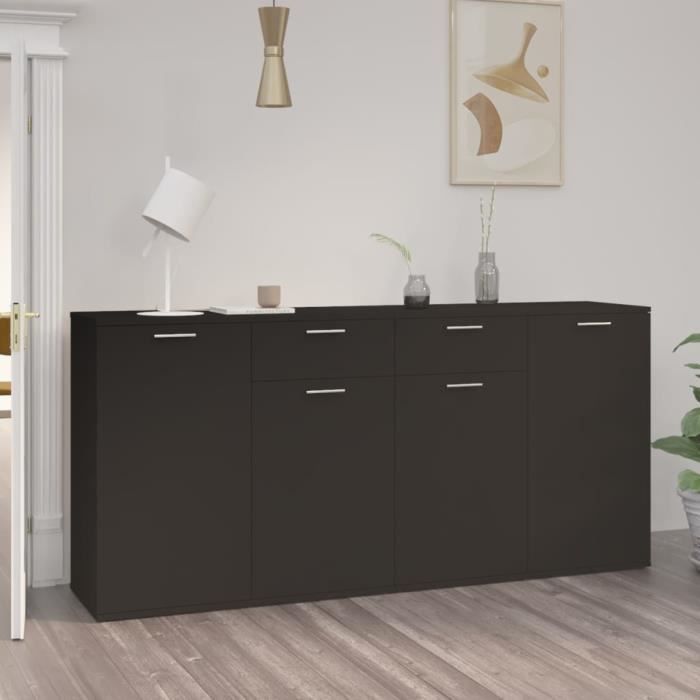 VidaXL Black Buffet 160x36x75 Cm Engineered Wood 3074928