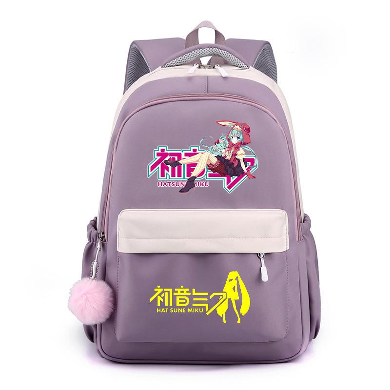 Anime Peripheral Hatsune Future School Bag Backpack Cartoon Backpack Candy Color Large Capacity Student School Bag Stationery
