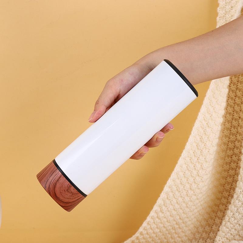 Simple Stainless Steel Vacuum Cup Wood Grain Cup Lid Car Portable Cup Portable Cup Men's Tea Cup Tea Separation