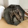 1PC Dinosaur Skull Pattern Small Travel Compact Windproof Umbrella, Automatic Folding Umbrella, Automatic Open/Close ,Gift-175