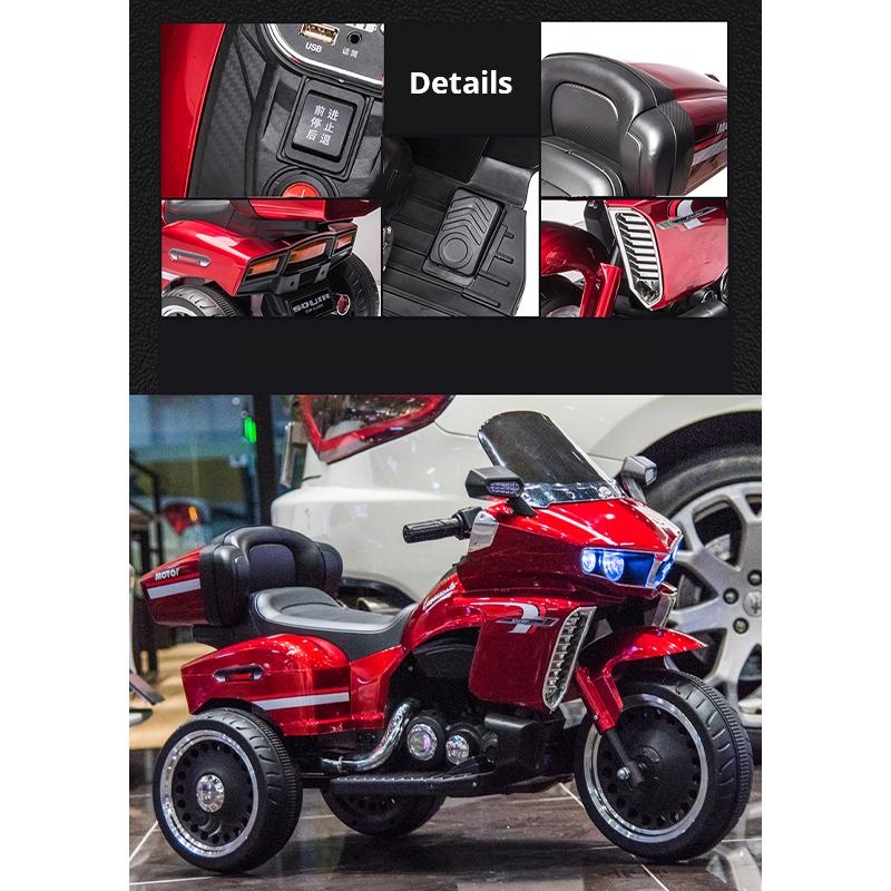 Children Dual Drive Electric Motorcycle Tricycle Oversized Toy Car Can Sit On Baby Battery Motorcycle