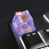 Handmade OEM Floral Resin Keycap Translucently Epoxy Camellia for Mechanical Keyboards Aesthetic Keycap Replacement