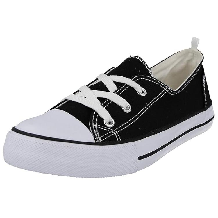 Converse Chuck Taylor All Star Casual Comfortable Low Top Canvas Shoes Women Sneakers Carbon-Black White 547162C